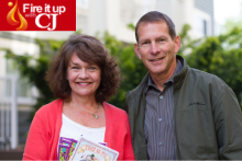 Fire it up with CJ logo with Julie Metzger and Rob Lehman