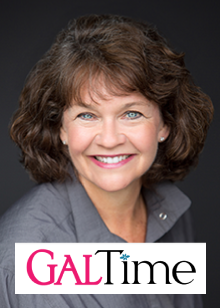 Julie Metzger with Gal Time logo