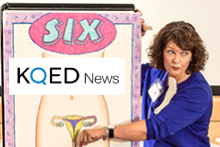 Julie Metzger with KQED logo